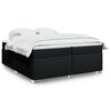 vidaXL Sommier &agrave; lattes de lit avec matelas Noir 200x200 cm Tissu