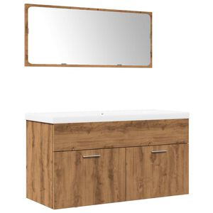 vidaXL Ensemble de meubles salle de bain 3 pcs bois d'ing&eacute;nierie