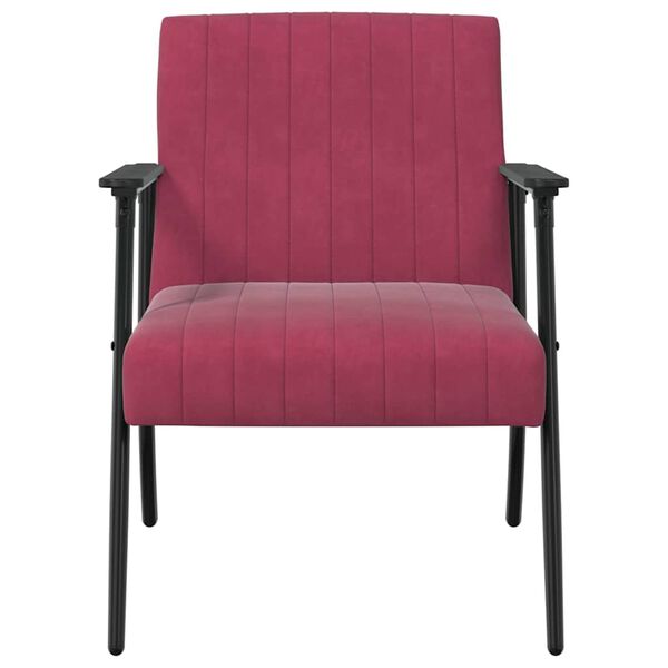 vidaXL fauteuil Bordeaux 59 x 75 x 78 cm Velours