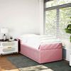 vidaXL Sommier &agrave; lattes de lit avec matelas Rose 90x190 cm Velours