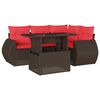 vidaXL Ensemble de canap&eacute; de jardin 5 pcs avec coussins marron
