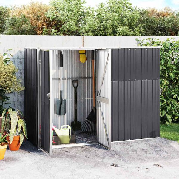 vidaXL Abri à outils de jardin anthracite 225x89x161cm acier galvanisé