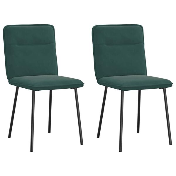 vidaXL Chaises à manger lot de 2 Vert foncé Velours