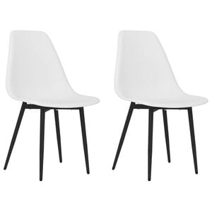 vidaXL Chaises &agrave; manger lot de 2 blanc PP