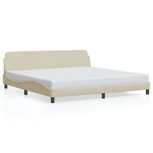 vidaXL Cadre de lit Dover cr&egrave;me 200x200 cm tissu