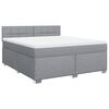 vidaXL Sommier &agrave; lattes de lit avec matelas Gris clair 180x200cm Tissu