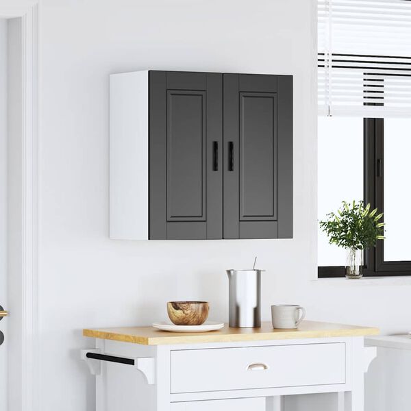 vidaXL Armoire murale de cuisine Porto noir bois d'ingénierie