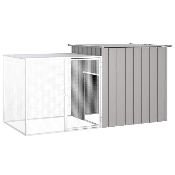 vidaXL Clapier Gris 200x91x100 cm Acier galvanis&eacute;
