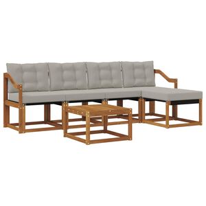 vidaXL Ensemble de canap&eacute;s d'ext&eacute;rieur 6 pcs Gris Naturel et Clair