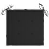 vidaXL Chaises de jardin lot de 6 et coussins noir Bois de teck massif