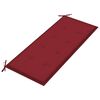 vidaXL Banc Batavia avec coussin bordeaux 120 cm Bois de teck massif