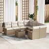 vidaXL Ensemble de canapé de jardin 9 pcs Beige Poly rotin