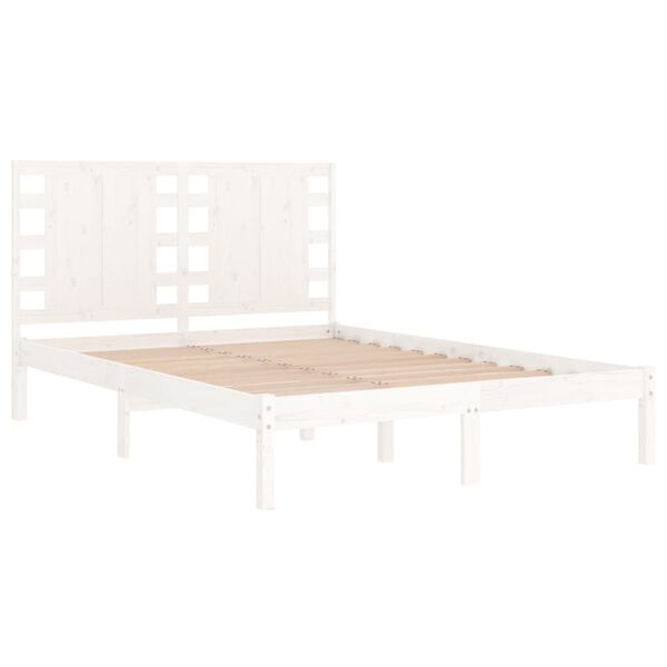vidaXL Cadre de lit sans matelas blanc 120x190 cm bois massif