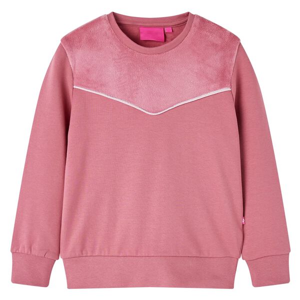 Sweatshirt pour enfants velours patchwork framboise 140