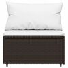 vidaXL Salon de jardin 3 pcs avec coussins marron résine tressée