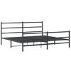 vidaXL Cadre de lit m&eacute;tal sans matelas avec pied de lit noir 200x200cm