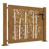 vidaXL Portail de jardin 100x75 cm en acier Corten et bambou