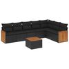 vidaXL Salon de jardin 8 pcs avec coussins noir r&eacute;sine tress&eacute;e