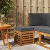 vidaXL Banc de jardin avec coussin 2 Pi&egrave;ce Naturel et Anthracite