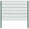 vidaXL Panneau de cl&ocirc;ture avec poteaux en fer 176,5 x 120 cm Vert
