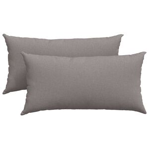 vidaXL Coussins de canap&eacute; 2 pcs Taupe 80 x 40 cm tissu