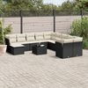 vidaXL Salon de jardin 12 pcs avec coussins noir r&eacute;sine tress&eacute;e