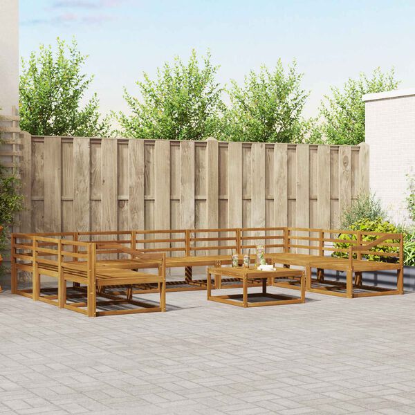 vidaXL Ensemble de canap&eacute;s d'ext&eacute;rieur 10 pcs Naturel