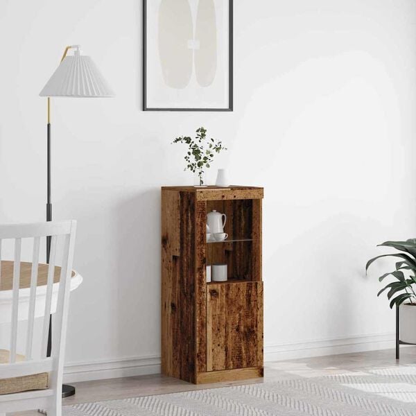 vidaXL Buffet LED Bois ancien 41 x 37 x 100 cm Bois d'ing&eacute;nierie