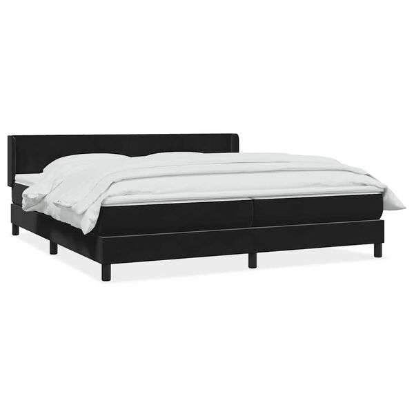 vidaXL Sommier &agrave; lattes de lit avec matelas noir 200x210 cm Velours