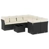 vidaXL Salon de jardin 9 pcs avec coussins noir r&eacute;sine tress&eacute;e