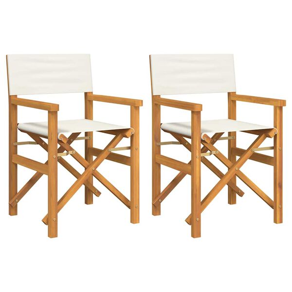 vidaXL Chaises de metteur en sc&egrave;ne pliantes lot de 2 Bois teck massif