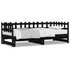 vidaXL Lit coulissant sans matelas noir 2x(90x190) cm Bois massif