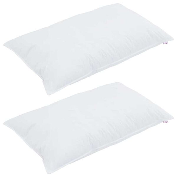 vidaXL Oreiller avec oreiller 2 pcs Blanc 40 x 80 cm Coton