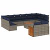 vidaXL Ensemble de canap&eacute; de jardin 12 pcs avec coussins gris r&eacute;sine tress&eacute;e