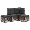 vidaXL Ensemble de canap&eacute; de jardin 4 pcs Gris polyrotin
