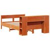 vidaXL Lit biblioth&egrave;que sans matelas cire marron 140x200 cm pin massif