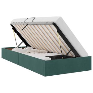 vidaXL Cadre de lit ottoman Vert fonc&eacute; 90 x 190 cm Velours