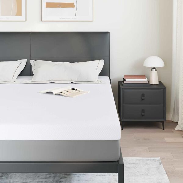 vidaXL Surmatelas Blanc 200 x 200 cm Tissu Jacquard