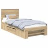 vidaXL Cadre de lit Ch&ecirc;ne Sonoma 100 x 200 m Bois d'ing&eacute;nierie