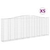 vidaXL Paniers &agrave; gabions arqu&eacute;s 5 pcs 400x30x140/160 cm Fer galvanis&eacute;