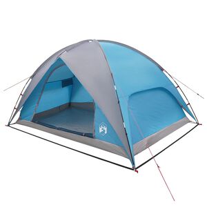 vidaXL Tente de camping avec un abri imperm&eacute;able 4 personne Bleu