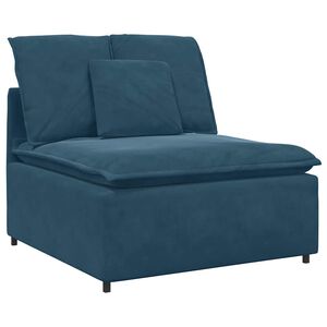 vidaXL Module central de canap&eacute; modulable avec coussins bleus 100 cm
