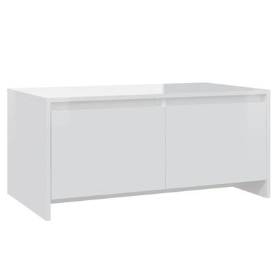 vidaXL Table basse Blanc brillant 90x50x41,5 cm Aggloméré