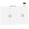 vidaXL Armoires murales 2 pcs blanc bois d'ing&eacute;nierie