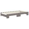 vidaXL Lit de jour avec gigogne et matelas taupe 100x200 cm tissu