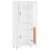 vidaXL Buffet haut Blanc brillant 69,5x34x180 cm Bois d'ing&eacute;nierie