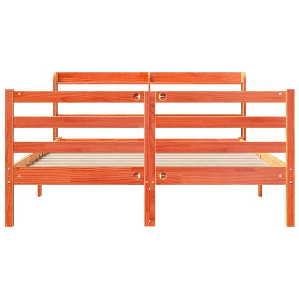 vidaXL Cadre de lit sans matelas cire marron 140x190cm bois pin massif