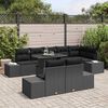 vidaXL Ensemble de canap&eacute; de jardin 9 pcs Noir Poly rotin