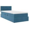 vidaXL Lit de Rangement avec matelas Bleu fonc&eacute; 90 x 190 cm Velours