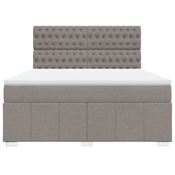 vidaXL Sommier &agrave; lattes de lit avec matelas Taupe 180x200 cm Tissu